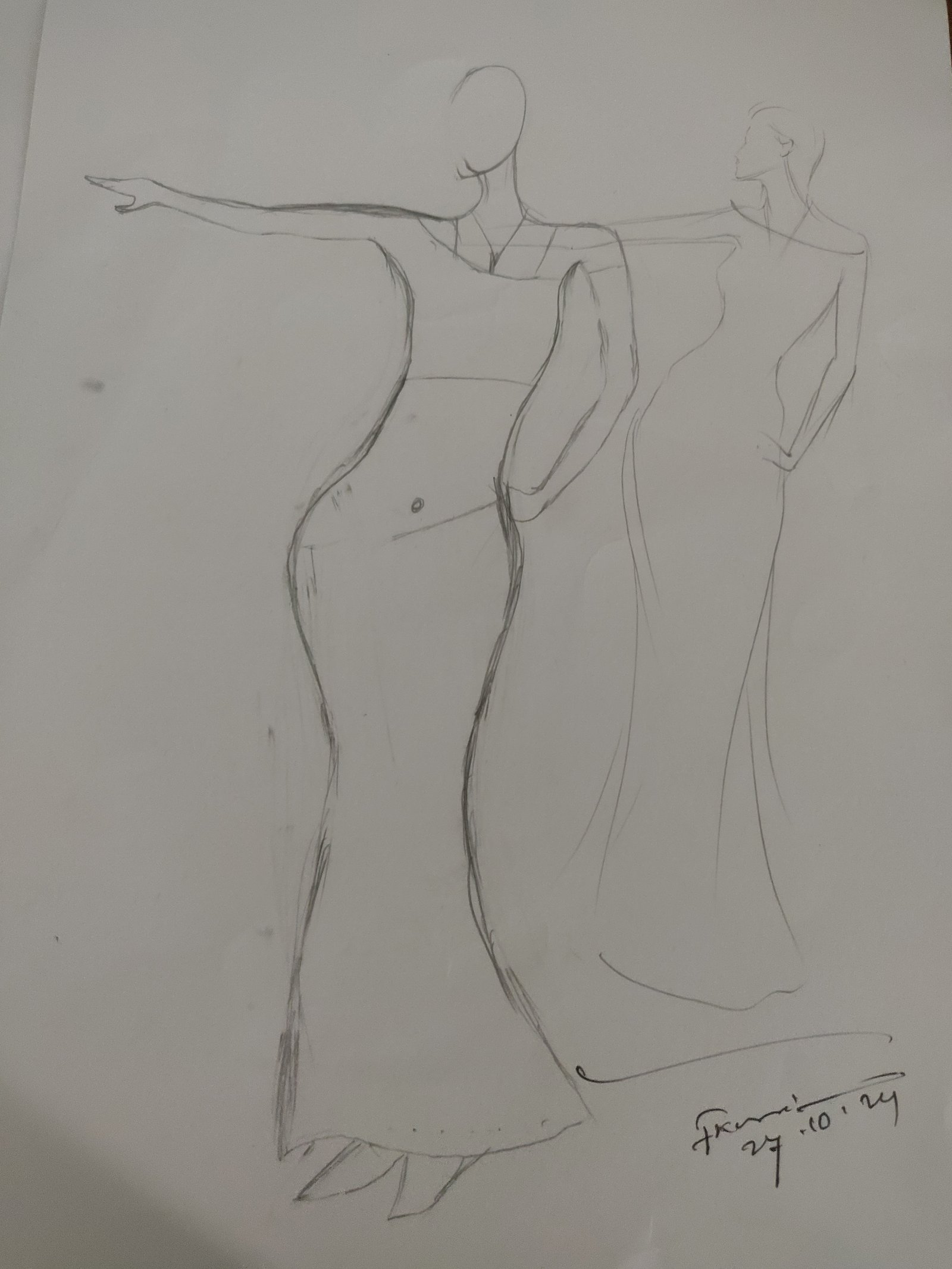 Original fashion sketch by Tanjima